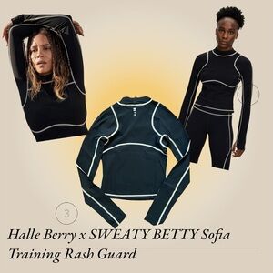 Sweaty Betty Black and White Rash Guard